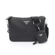 Pre-owned Leather crossbody-bags Prada Vintage , Black , Dames