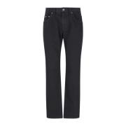 Klassieke Denim Jeans met Logo Dolce & Gabbana , Black , Heren