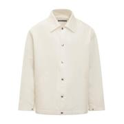 Logo Katoenen Jack Lichtgewicht Blouson Jil Sander , White , Heren