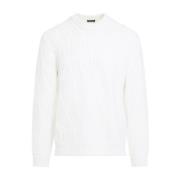 Pure Merino Crewneck Trui Ermenegildo Zegna , White , Heren