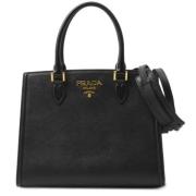 Pre-owned Leather handbags Prada Vintage , Black , Dames