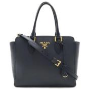 Pre-owned Leather handbags Prada Vintage , Blue , Dames