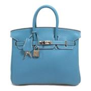 Pre-owned Leather handbags Hermès Vintage , Blue , Dames