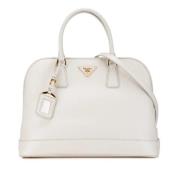 Pre-owned Leather handbags Prada Vintage , White , Dames