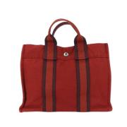 Pre-owned Canvas handbags Hermès Vintage , Red , Dames