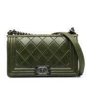 Pre-owned Leather chanel-bags Chanel Vintage , Green , Dames