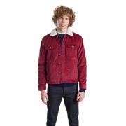 Donkerroze Corduroy Jas L'Exception Paris , Red , Heren