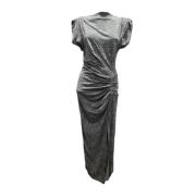 Geplooide Taille Midi Jurk Isabel Marant Étoile , Gray , Dames