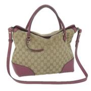 Pre-owned Canvas gucci-bags Gucci Vintage , Beige , Dames