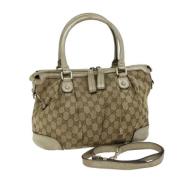 Pre-owned Canvas gucci-bags Gucci Vintage , Beige , Dames