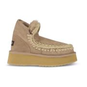 Bruine Platform Eskimo Laarzen Mou , Brown , Dames