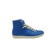 Pre-owned Leather sneakers Yves Saint Laurent Vintage , Blue , Heren