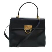 Pre-owned Leather handbags Salvatore Ferragamo Pre-owned , Blue , Dame...