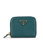 Pre-owned Leather wallets Prada Vintage , Green , Dames