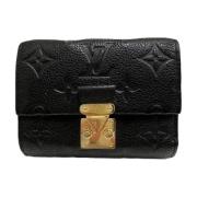 Pre-owned Leather wallets Louis Vuitton Vintage , Black , Dames