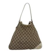 Pre-owned Canvas shoulder-bags Gucci Vintage , Beige , Dames