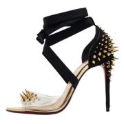 Pre-owned Suede sandals Christian Louboutin Pre-owned , Black , Dames