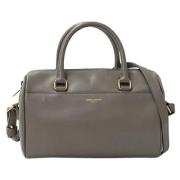 Pre-owned Leather handbags Yves Saint Laurent Vintage , Gray , Dames