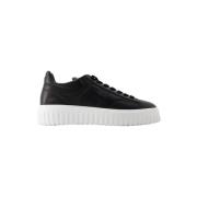 Zwarte Leren Sneakers - Stijlvol en Comfortabel Hogan , Black , Dames