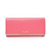 Pre-owned Leather wallets Prada Vintage , Pink , Dames