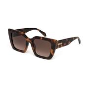 Stijlvolle zonnebril bruin Havana acetaat Just Cavalli , Brown , Dames