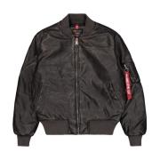 Vintage Zwarte Nylon Jas Alpha Industries , Black , Heren