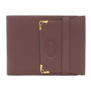 Pre-owned Leather wallets Cartier Vintage , Brown , Dames