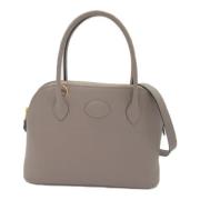 Pre-owned Leather handbags Hermès Vintage , Gray , Dames