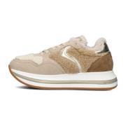 Bruine Dames Sneakers Melany Voile Blanche , Brown , Dames