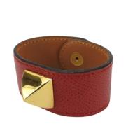 Pre-owned Leather bracelets Hermès Vintage , Red , Dames