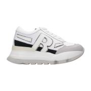 Suède Veterschoenen met Plateauzool Rucoline , White , Dames