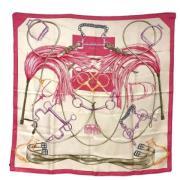 Pre-owned Silk scarves Hermès Vintage , Pink , Dames