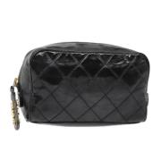 Pre-owned Leather pouches Chanel Vintage , Black , Dames