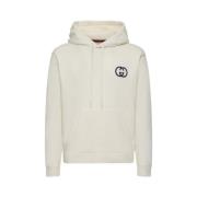 Katoenen hoodie met GG-print Gucci , White , Heren