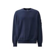 Diagonaal Fleece Sweatshirt C.p. Company , Blue , Heren