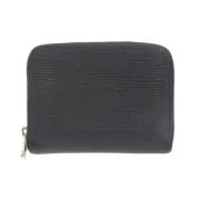 Pre-owned Leather wallets Louis Vuitton Vintage , Black , Dames