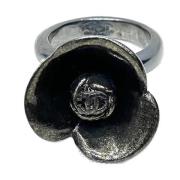 Pre-owned Metal rings Chanel Vintage , Black , Dames