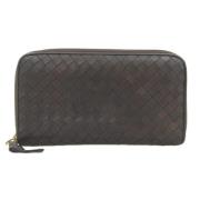 Pre-owned Leather wallets Bottega Veneta Vintage , Brown , Dames