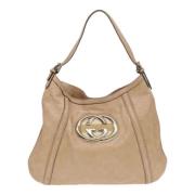 Pre-owned Leather gucci-bags Gucci Vintage , Beige , Dames