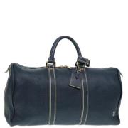 Pre-owned Leather travel-bags Louis Vuitton Vintage , Blue , Unisex