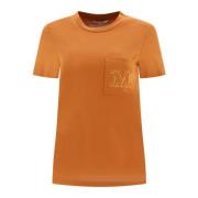 Papaia Katoenen T-Shirt Max Mara , Brown , Dames