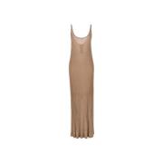 Ritmo Lurex Lange Jurk Vrouwen Max Mara , Beige , Dames