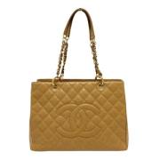 Pre-owned Leather chanel-bags Chanel Vintage , Beige , Dames