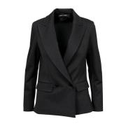 Grijze Jersey Blazer met Topstitching Pennyblack , Gray , Dames