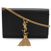 Pre-owned Leather shoulder-bags Yves Saint Laurent Vintage , Black , D...