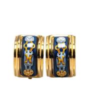 Pre-owned Metal earrings Hermès Vintage , Yellow , Dames