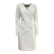 Witte Wrap Jurk met Voorknoppen Guess , White , Dames