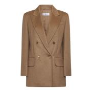 Falster Kameel Haar Blazer Jas Max Mara , Brown , Dames