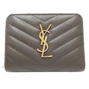 Pre-owned Leather wallets Yves Saint Laurent Vintage , Gray , Dames