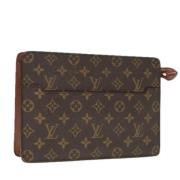 Pre-owned Canvas clutches Louis Vuitton Vintage , Brown , Dames